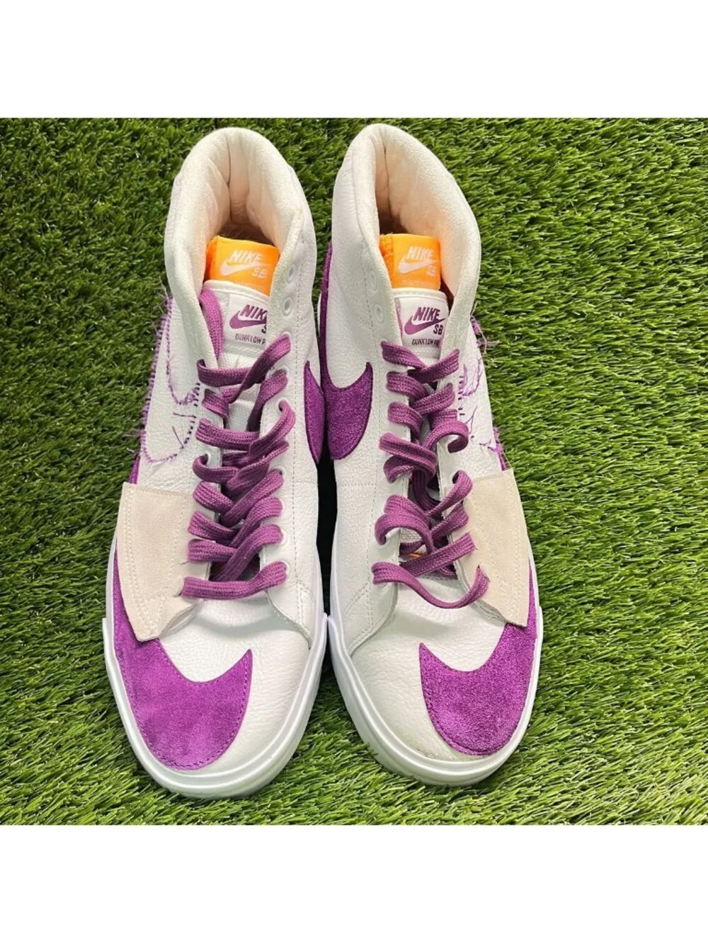 Nike SB Zoom Blazer Mid Edge Mens Size 13 White Athletic Leather Shoes Sneakers
